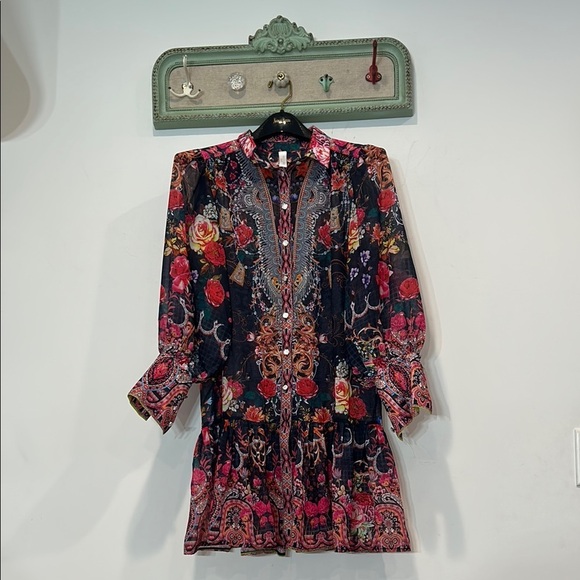 Kelly Obi French Spring Women Retro Floral Dress mini Lapel Lantern Sleeve mediu - Picture 1 of 7